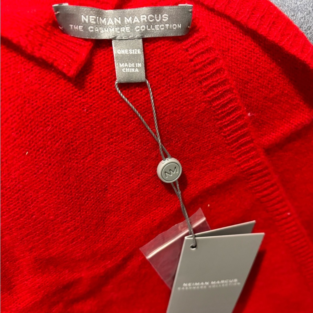 Neiman Marcus red cashmere scarf (65 inches)